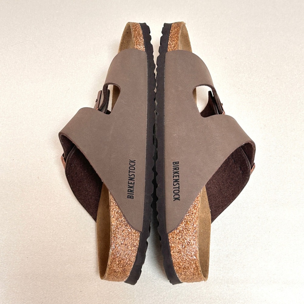 Birkenstock Arizona Sandals 42 Narrow Mocha Brown Two Strap New Without Box - Picture 8 of 8